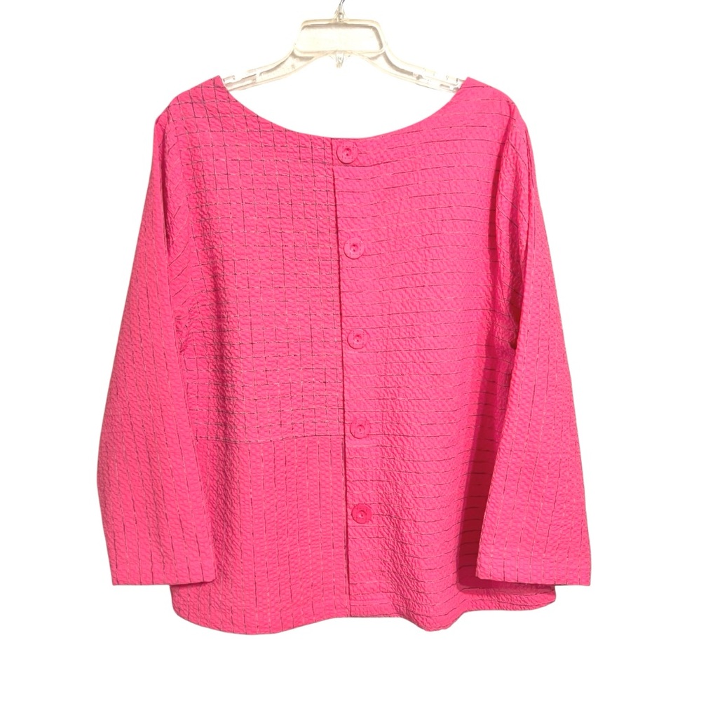 Habitat Pink Textured Boxy Boatneck Blouse - Picture 4 of 9